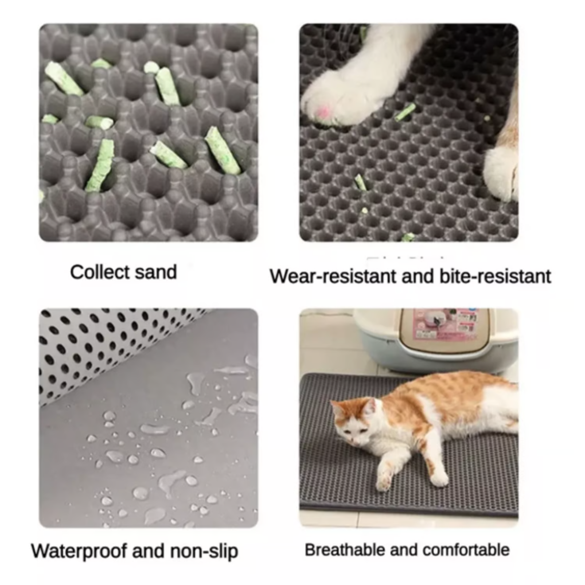 Alfombra atrapa arena para gatos