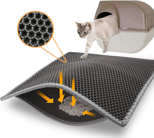 Alfombra atrapa arena para gatos